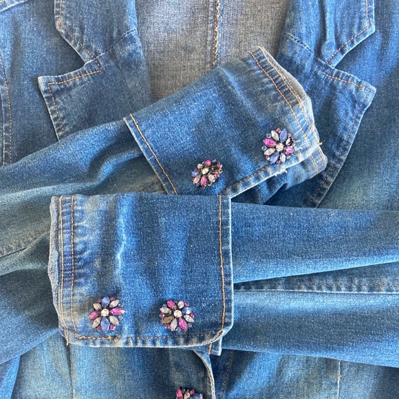 Berek 2 Denim Jean Jacket with Bling Takako Sakon Size Small** (please read) - Picture 7 of 12